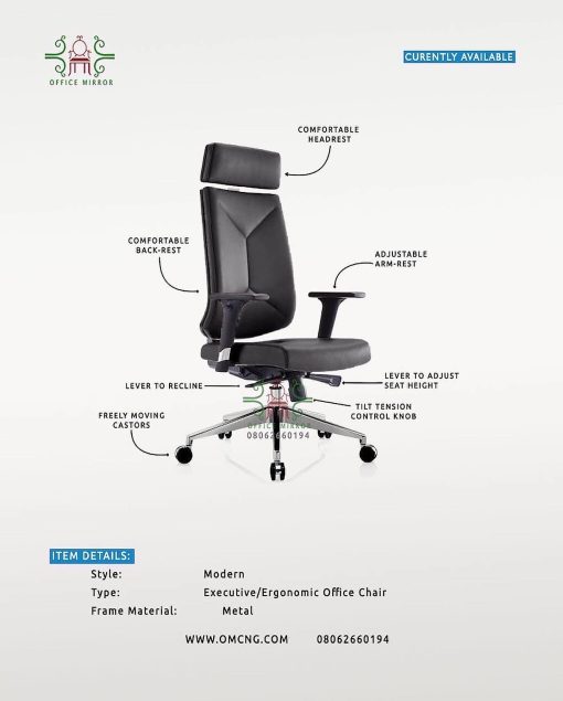 OMC0222 LEATHER ERGONOMIC CHAIR