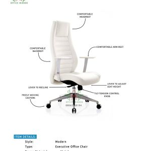 OMC2839 Executive White Chair