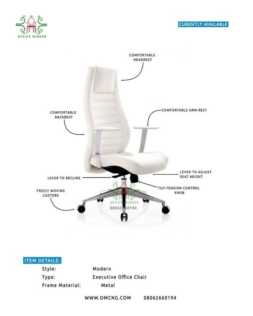 OMC2839 Executive White Chair