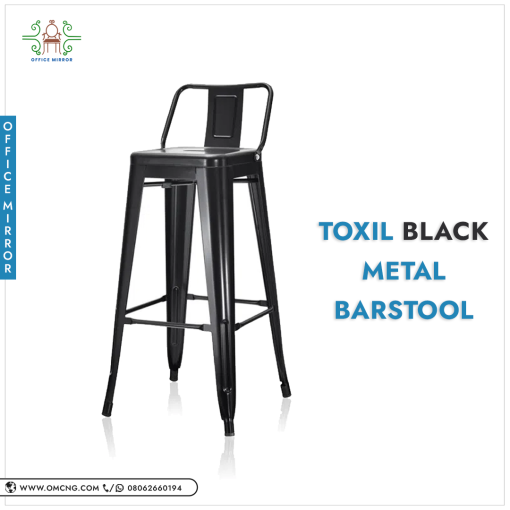 Toxil Black Metal Barstool