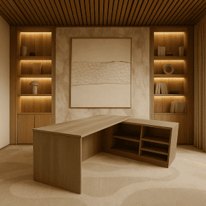 Modern L-Shaped Executive Office Desk with Storage